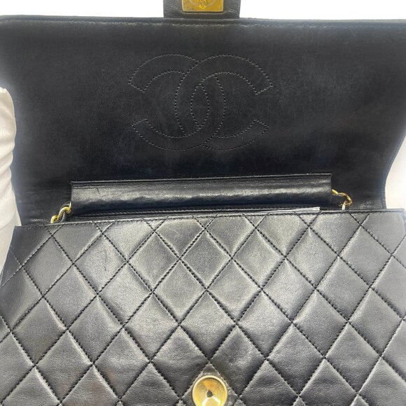 CHANEL 24K Timeless Classic Vintage Small Single Flap Bag Chain Purse Black - Picture 16 of 16